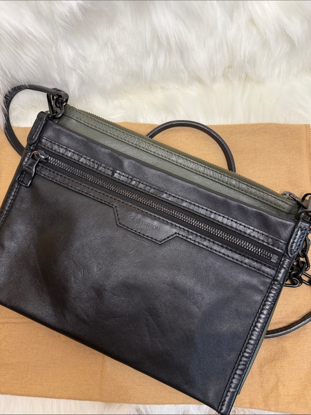 Louis Vuitton Double Flat Messenger Bag.